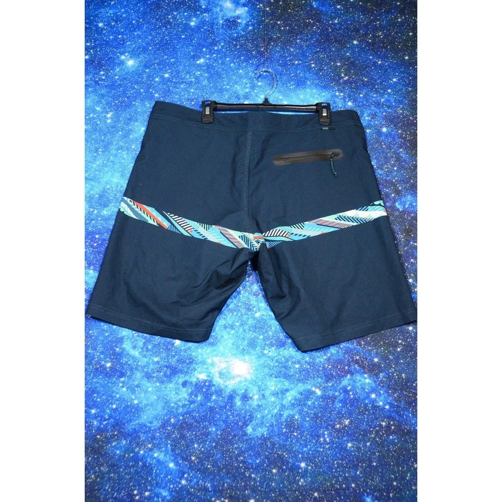 Vissla Shorts Mens‎ 38 Navy Jason Woodside Boardshorts Swim Zip Pocket M1313JCS